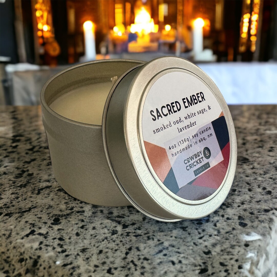 Sacred Ember Candle 4oz Smoked Oud White Sage & Lavender Etsy