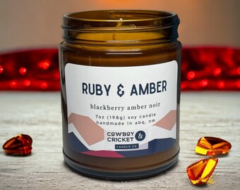 Ruby & Amber Soy Candles and Melts - Blackberry Amber Noir