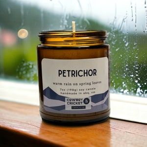 Petrichor Soy Candles and Melts - Warm Rain on Spring Leaves