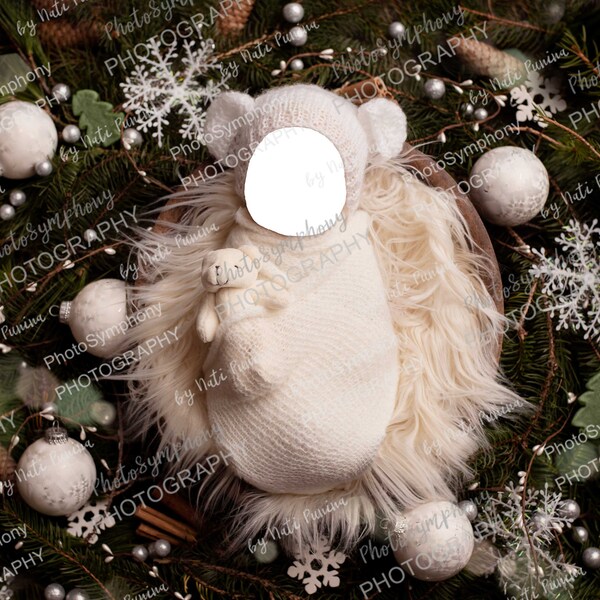 セット 3_2 冬 - クリスマス - 新生児デジタル背景 - 写真 I ホリー ゴールド ボウル オーバーヘッド ポップ PNG オーバーレイ 背景 コンポジット 女の子 男の子