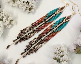 Handwoven Seed Bead Fringe Bohemian Boho Native Dangle - Etsy