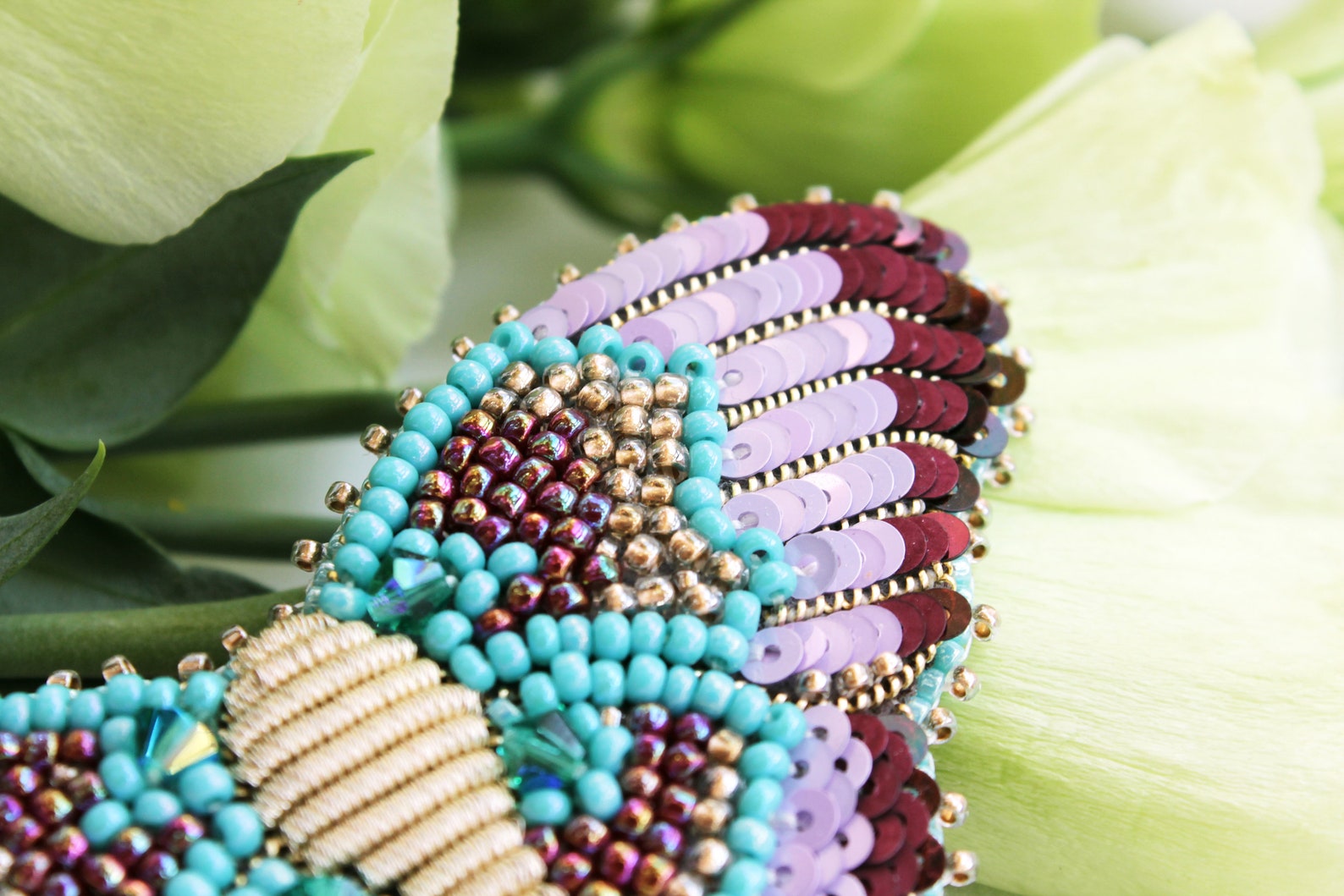 Seed bead embroidery butterfly brooch Beaded violet turquoise Etsy