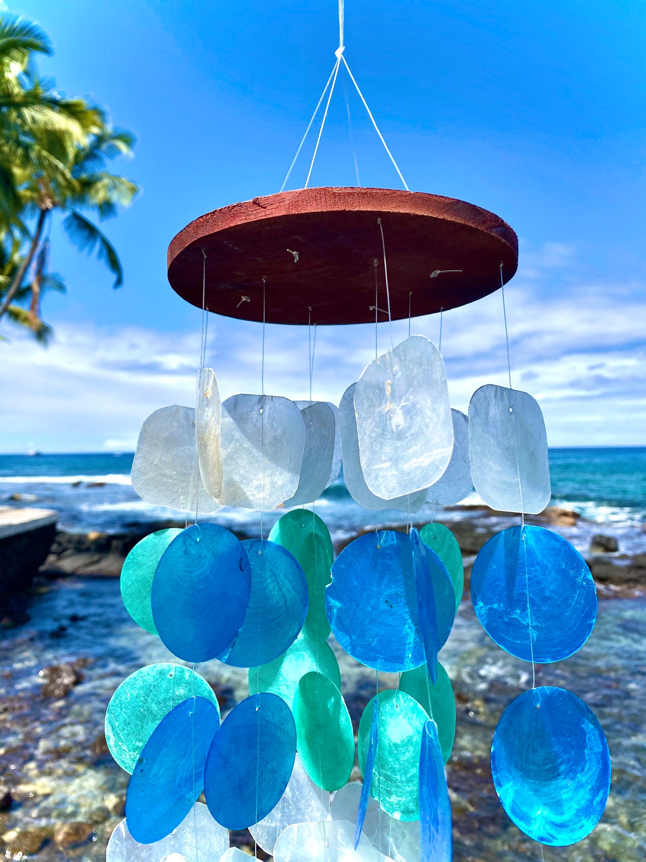 NEW Capiz Shell Wind Chime Ocean Hawaiian Beach House Decor. Mix Ocean