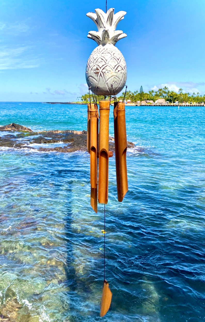 Pineapple Bamboo Wind Chime. Hand Crafted Gift of Hawaii | Etsy