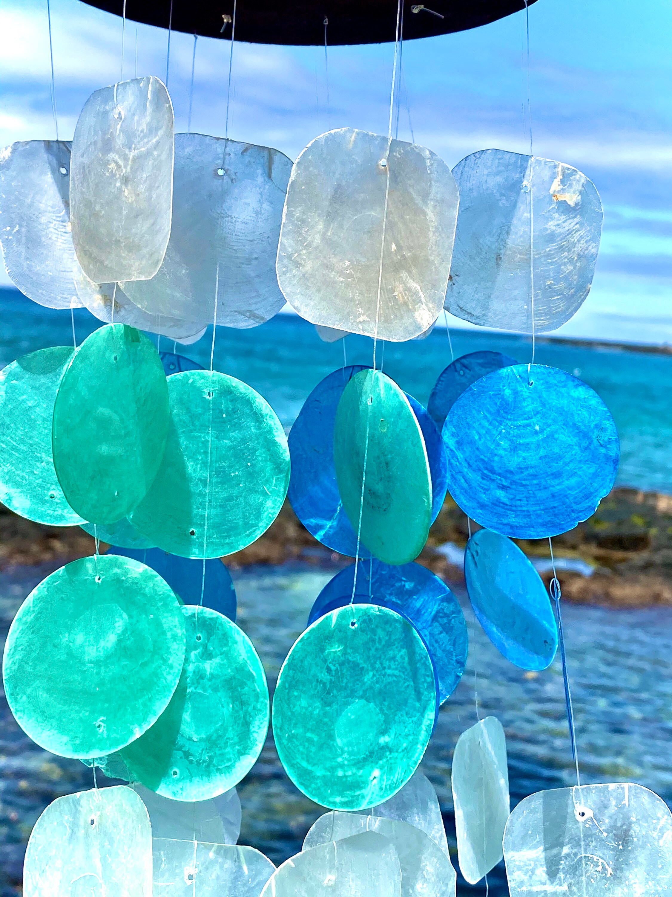 NEW Capiz Shell Wind Chime Ocean Hawaiian Beach House Decor. Etsy
