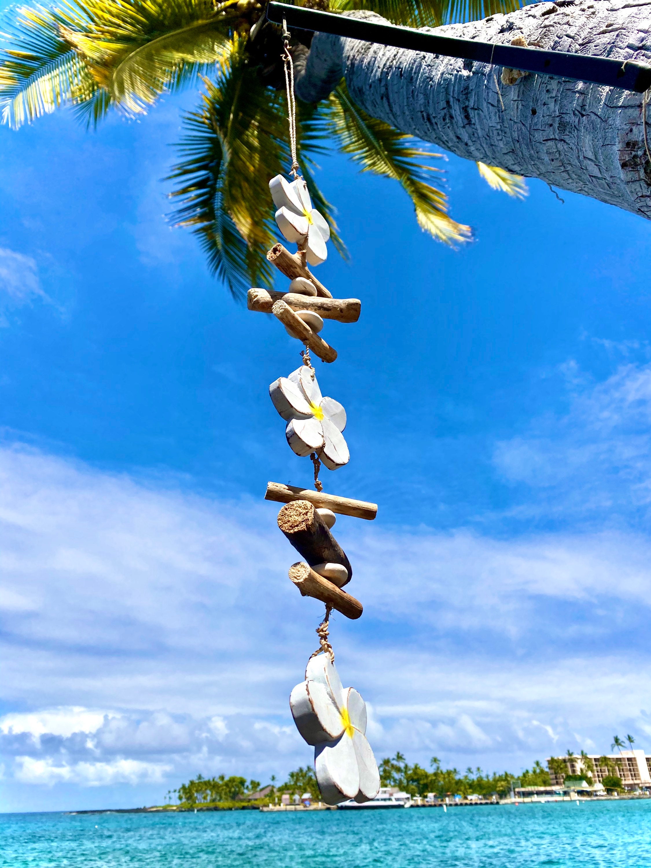 Plumeria Flower Charm. Tropical Island Home Garden Decor. Classic White