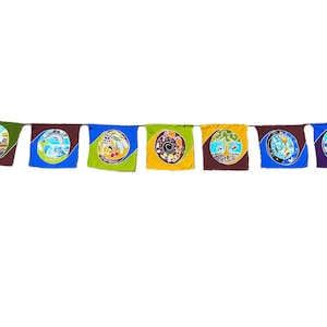 Nature in Balance Prayer Flag Hawaiian Designed Hand Painted. Spiritual Hawaii Tropical Edventures Natural Life