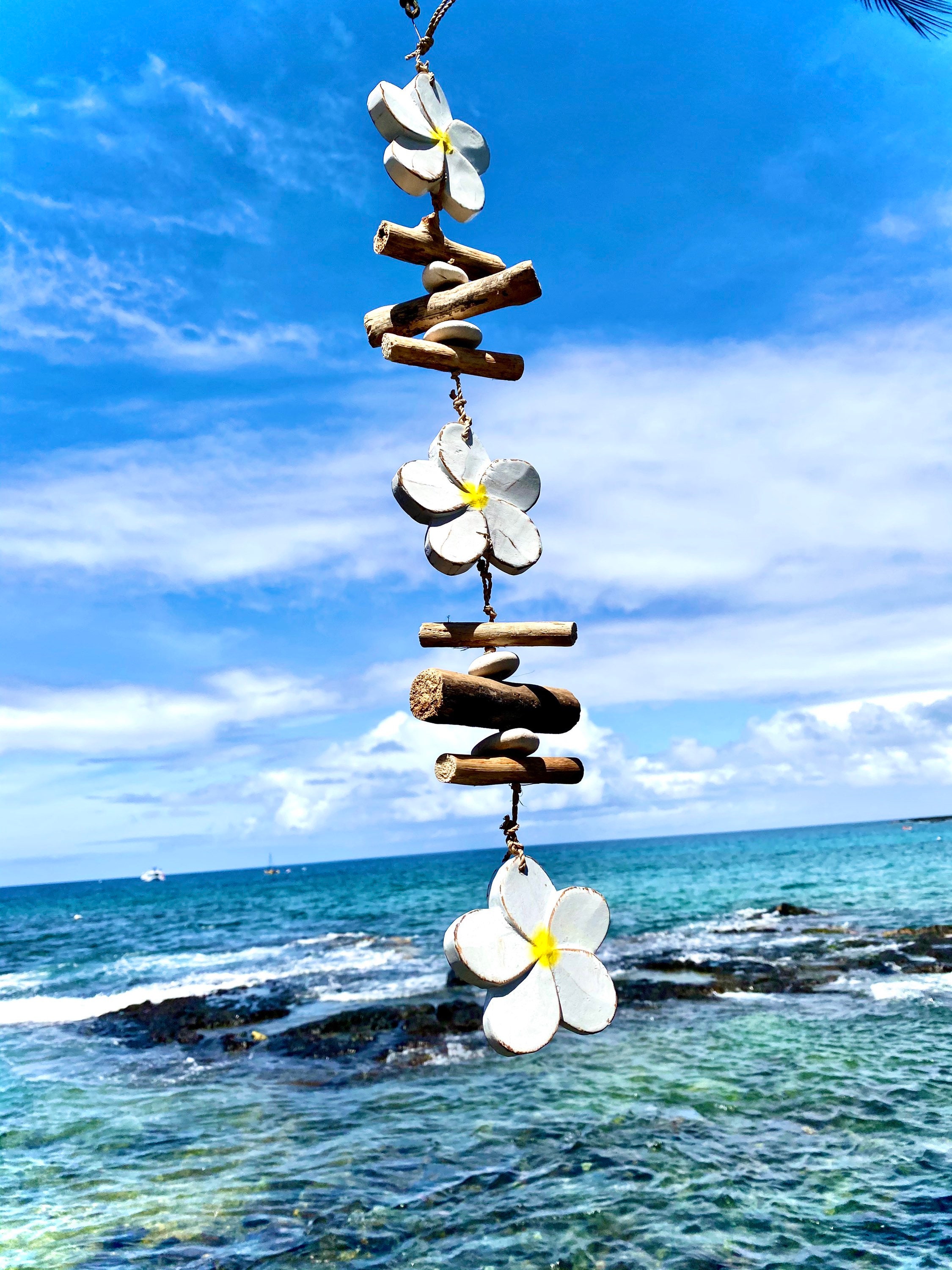 Plumeria Flower Charm. Tropical Island Home Garden Decor. Classic White