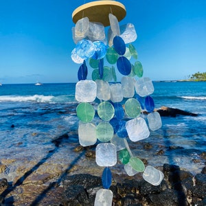 Capiz Shell Wind Chimes Ocean Nautical Decor. Sound of Tropical Island.