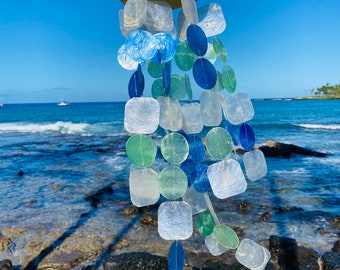 Capiz Shell Wind Chimes Ocean Nautical Decor. Sound of Tropical Island.