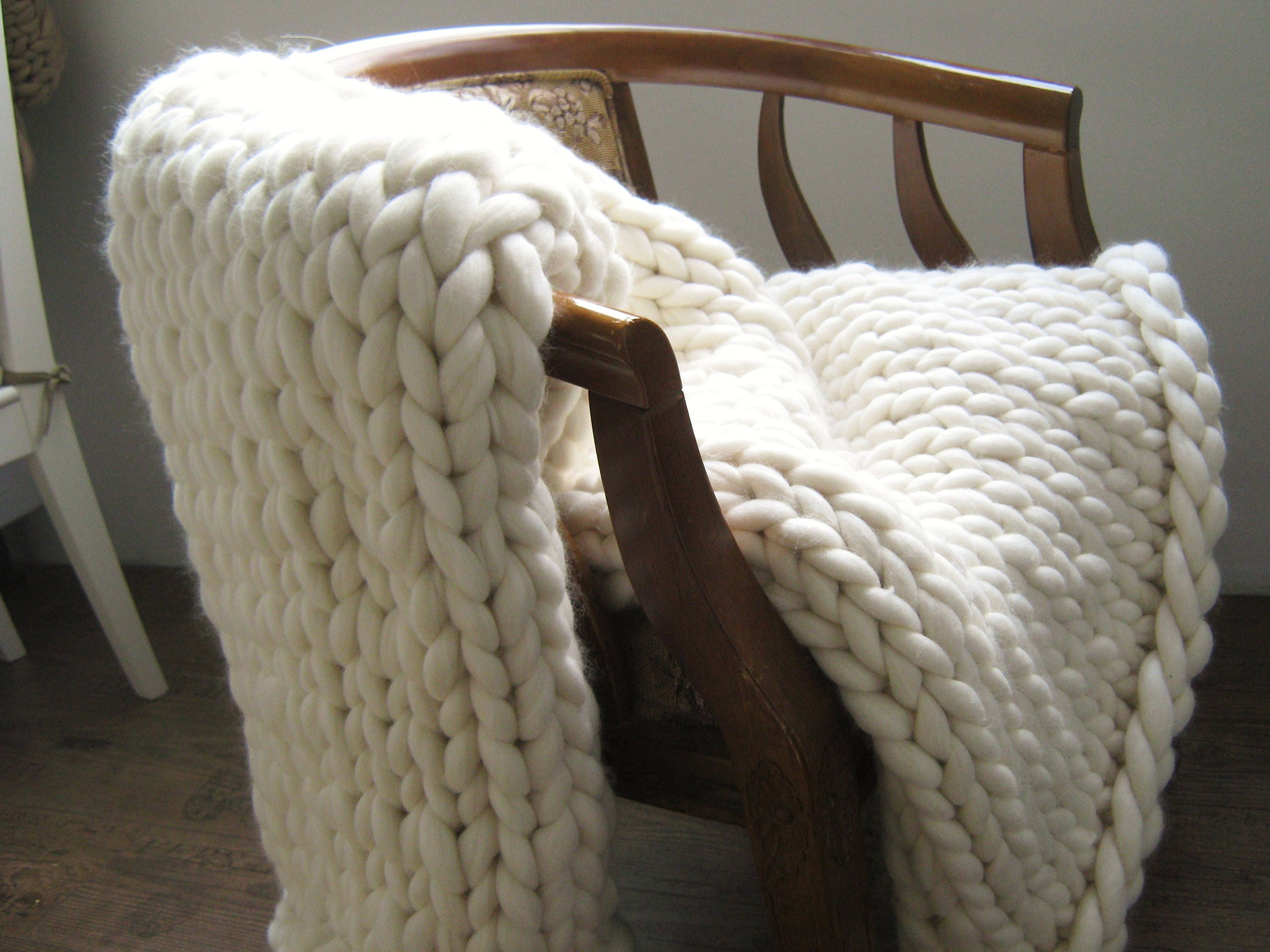 Chunky knit blankets Super bulky extra thick Merino wool Etsy