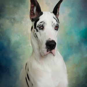 Custom Pet Portrait from Photo | Personalized Pet Painting ,Pet Portrait Hand Rendered Mixed Media Artwork