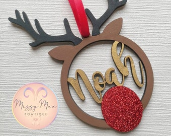 Personalised Christmas Bauble , Christmas Decorations, Personalised Bauble , Reindeer Bauble , Reindeer Decoration