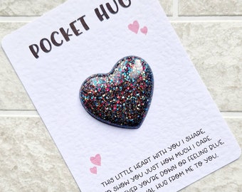 Pocket Hug , Pocket Hug Token , Pocket Hug Heart , Resin Heart , Stocking Filler , Positive Mental Health , Letterbox Gift , Positivity