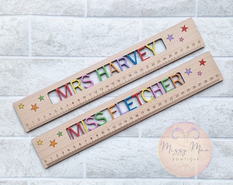 Personalised Ruler , Teachers Ruler , Teachers Gift , Leavers Gift , Wooden Ruler