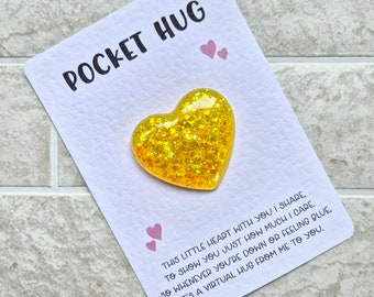 Pocket Hug , Pocket Hug Token , Pocket Hug Heart , Resin Heart , Stocking Filler , Positive Mental Health , Letterbox Gift , Positivity