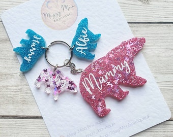 Mama Bear Keyring, Mummy Bear, Papa Bear Keyring, Daddy Bear, Baby Bear, Family Keyring, Personalised Keyring , Mothers Day , Fathers Day