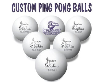 Custom Ping Pong Balls | Sets of 3, 6, 9+ | Text or Photos | HD Color Printed  | 2 Star Ball | Logo or Image | Gift | Personalized