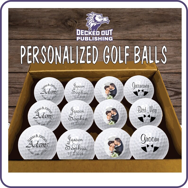 Custom Golf Balls Gift Wedding Engagement Groomsmen Dad Father Best Man image 2