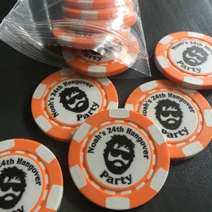 Customized Poker Chips | Your Image or Text | Gift | Wedding | Engagement | Birthday | Company | Swag | Party | Bachelor | Bar Chip