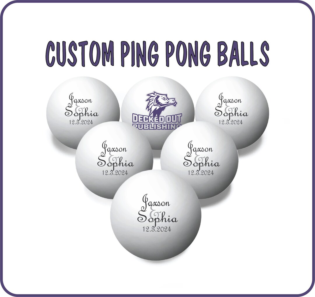 Custom Ping Pong Balls Sets of 3, 6, 9 Text or Photos HD Color Printed