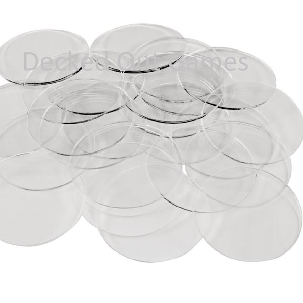 Clear Miniature Bases | Acrylic | Laser Cut | Circular | Pill | Square | Thickness 3mm x Diameters of 20 25 30 40 50 60 mm