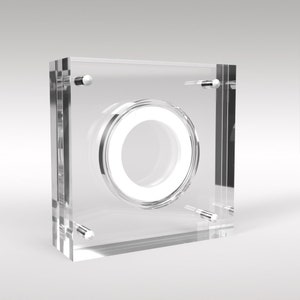 Double Sovereign Coin Acrylic Coin Display Case Holder White