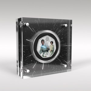 Star Wars Luke Skywalker und Prinzessin Leia 50p Royal Mint 2023 Display