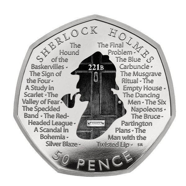 Sherlock Holmes 50p 221B Door Decal Uncirculated