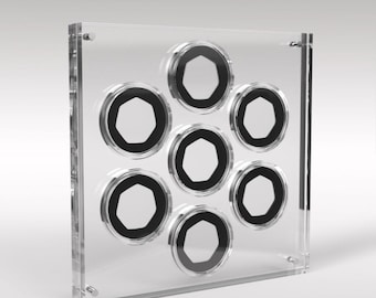 50p Coin Collection Premium Acrylic Display Stand Holder Case - 7 Coins
