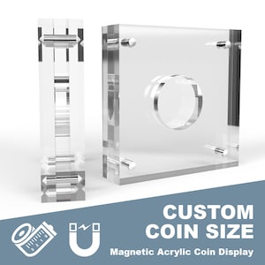 カスタムコインサイズアクリルコインディスプレイケースホルダー