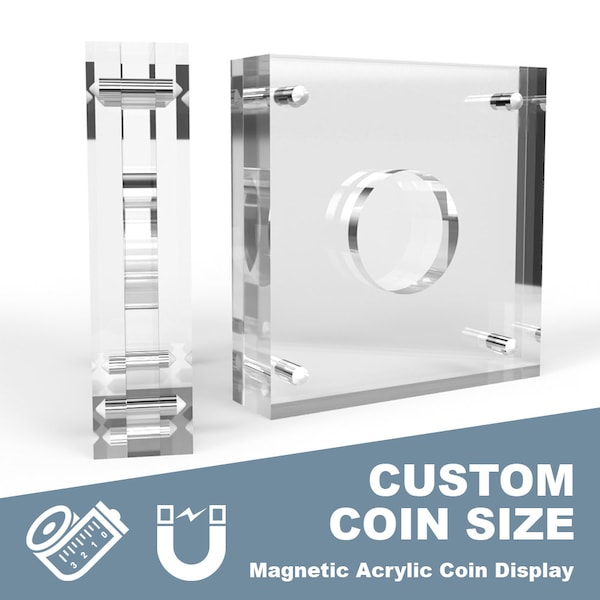 Custom Coin Size Acrylic Coin Display Case Holder