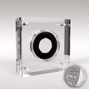 20p 21.4mm Royal Mint Coin Acrylic Coin Display Case Holder Black