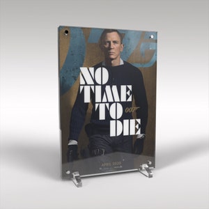 Daniel Craig James Bond No Time to Die Movie Poster Artwork AcrylicArt Display