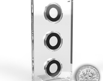 US Dime Acrylic 3 Coin Display Case Holder