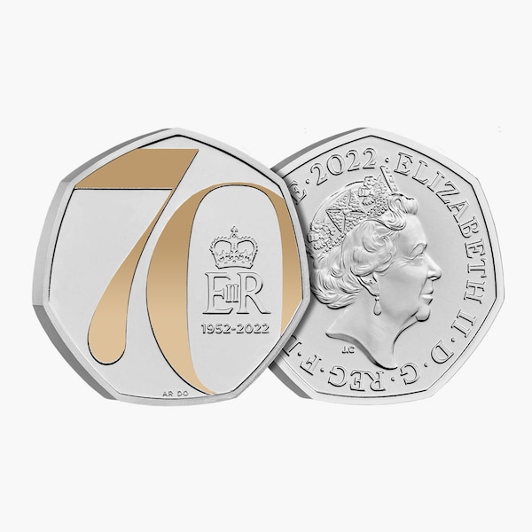 The Platinum Jubilee UK 50p Coin 2022 Uncirculated