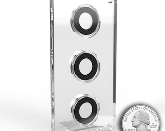 US Quarter Dollar Acrylic 3 Coin Display Case Holder