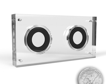 US Dollar Acrylic 2 Coin Display Case Holder