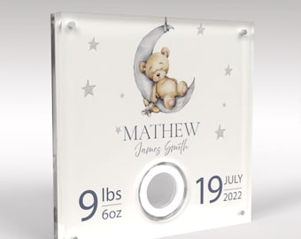 New Baby Acrylic Coin Keepsake Display Bear and Moon - US Coins