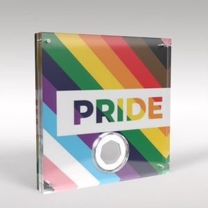 Pride 50p Coin Acrylic CoinArt Display Block