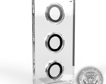 US Half Dollar Acrylic 3 Coin Display Case Holder