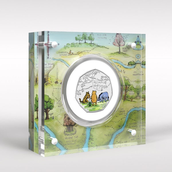 Winnie the Pooh and Friends 2022 50p Royal Mint Coin BU Coloured Decal Display