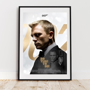 Daniel Craig No Time To Die James Bond Wall Art Print Poster A4