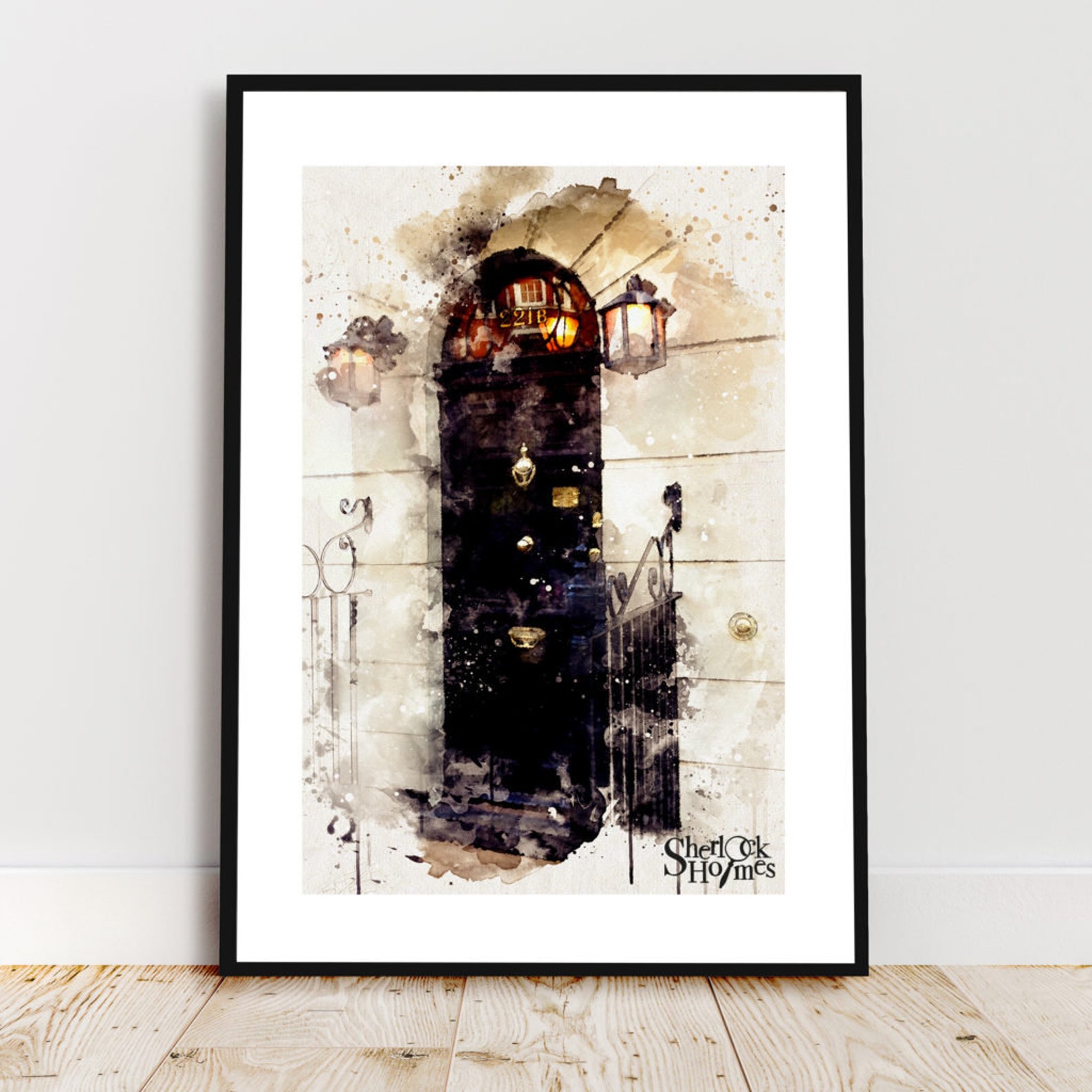 Sherlock Holmes Gifts: 221b Baker Street Watercolour © CoinCollective | etsy.com