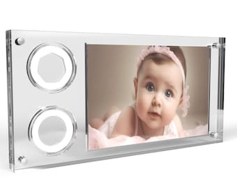 Acrylic 6 x 4 Picture Frame 2 Coin Display Holder - UK Coins