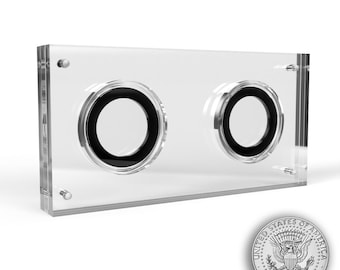 US Half Dollar Acrylic 2 Coin Display Case Holder