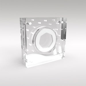 Perspex / Acrylique Coin Display avec vinyle Snow Detail