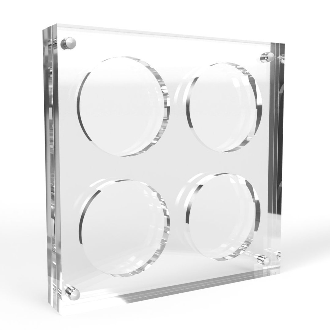 2 Inch X 4mm or 6mm Challenge Coin Acrylic 4 Coin Display Case Holder ...
