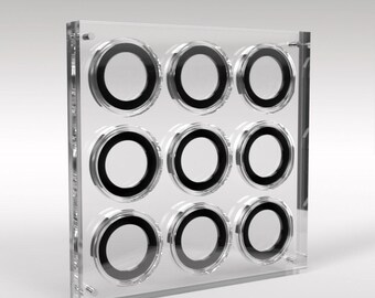 Two Pound Coin Collection Premium Acrylic Display Stand Holder Case - 9 Coins