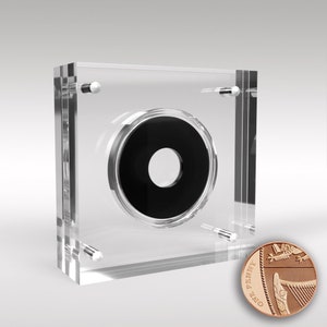 1 Stück 20,3 mm Royal Mint Münze Acryl Münz-Vitrinen-Halter Schwarz